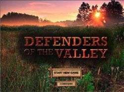 landing page for Defenders of the Valley video game