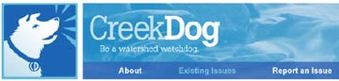 Creek Dog logo and web banner for graduate project